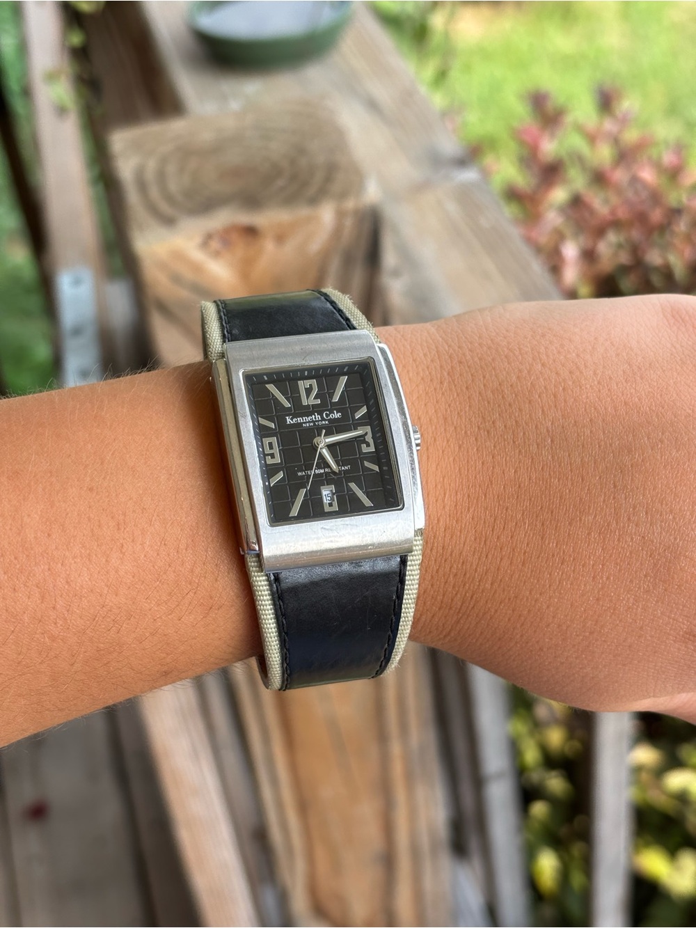 Kenneth Cole vintage mens Black Dial Silver Case Watch